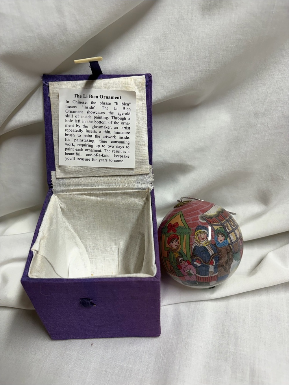 La Bien Pier One Imports 1996 Inside Hand Painted Glass Ornaments Toy Shop